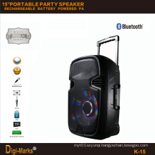 15′′ Mobile Party DJ Outdoor Karaoke Trolley Bluetooth Active Speaker